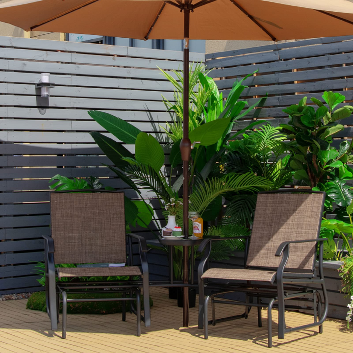 Giantex Outdoor Glider Chairs with Table & Umbrella Hole