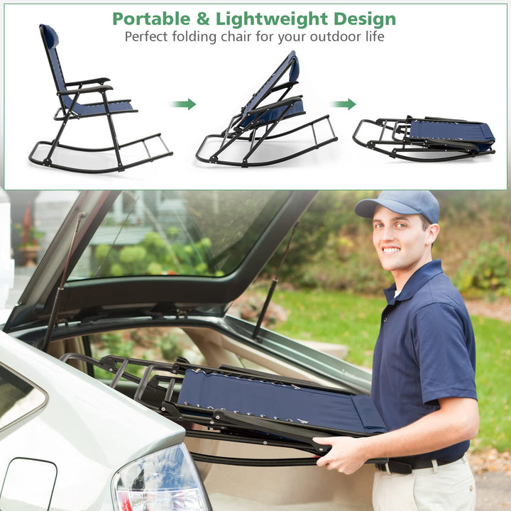 Giantex Rocking Camping Chair Folding - Outdoor Rocker Camping Chair