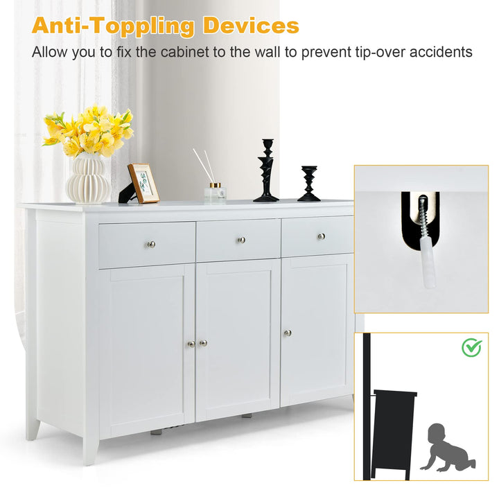 Giantex Large Buffet Cabinet with 3 Storage Drawers