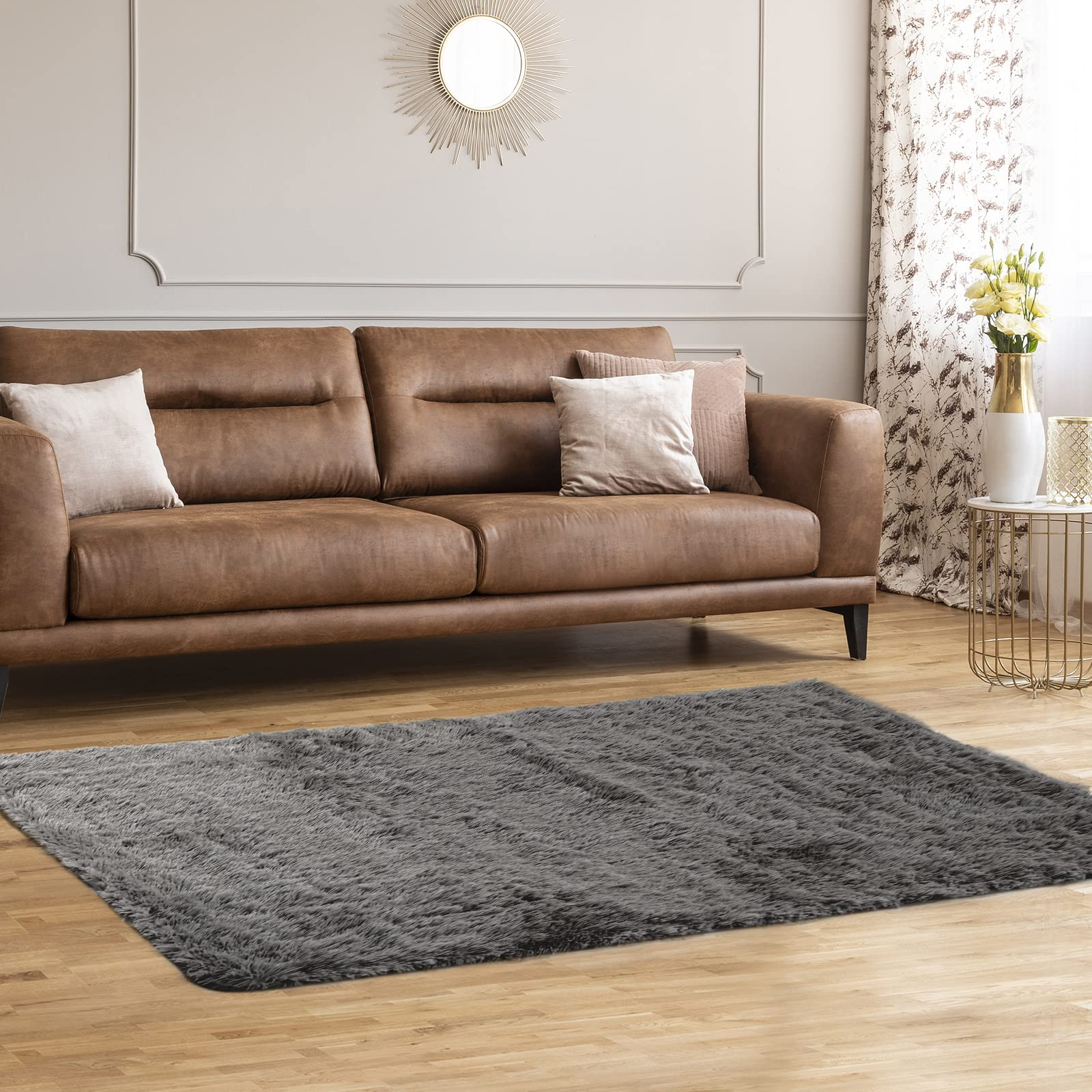 Giantex Shag Area Rug, Anti-Skid Fluffy Rugs