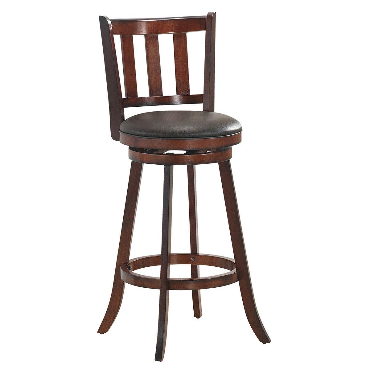 Bar Stools Set of 2 or 4, Counter Height Dining Chair, Fabric Upholstered 360 Degree Swivel