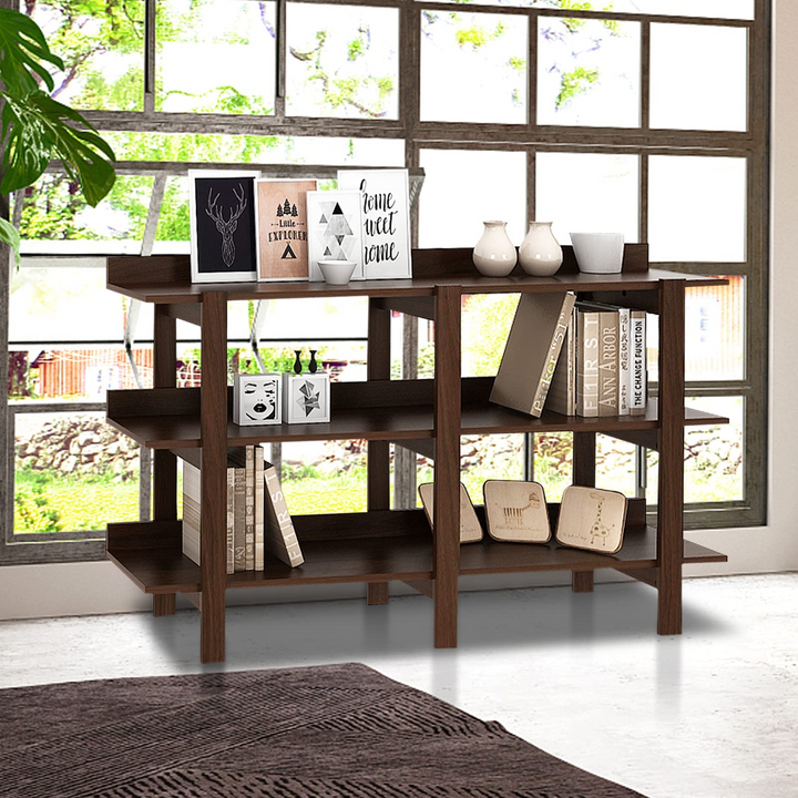 Giantex Console Table, Vintage 59inch Long Sofa Table with 3-Tier Open Shelf
