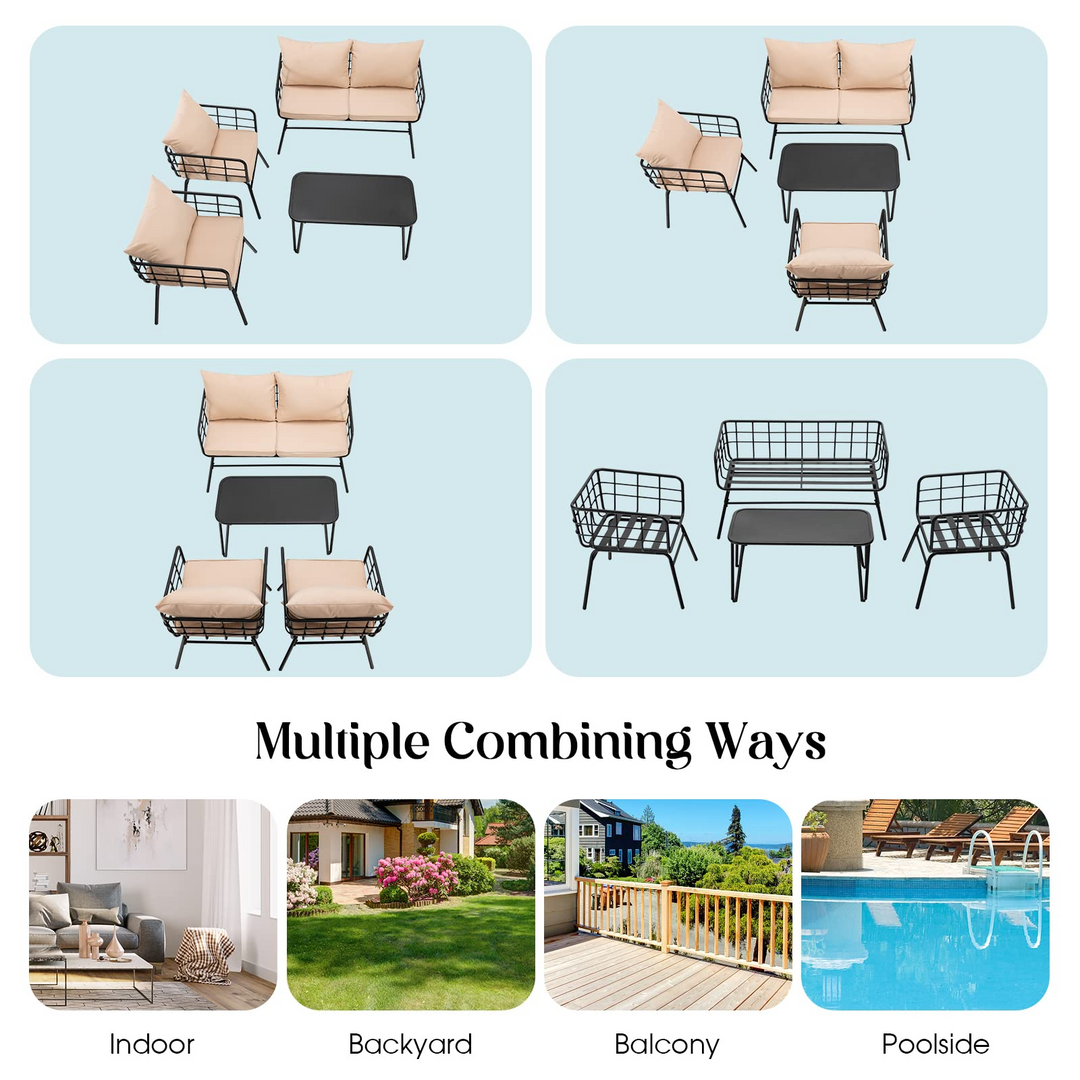 Giantex 4 Piece Patio Conversation Set