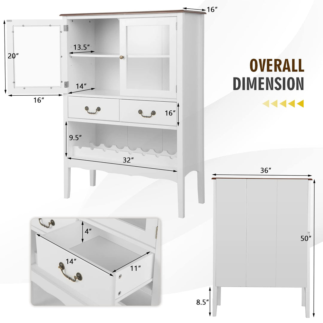 Giantex Buffet Wine Cabinet with Storage - Standing Sideboard