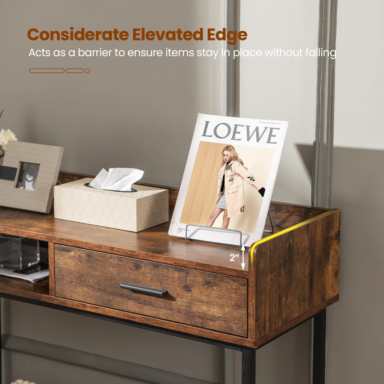 Giantex Long Console Table with Storage - Narrow Entryway Table