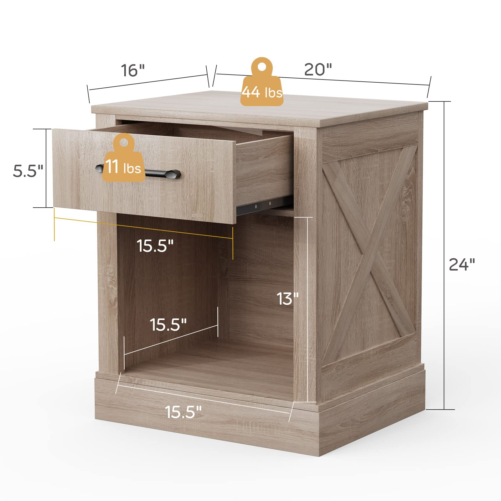 Wooden Sofa Side Table for Bedroom Office Study