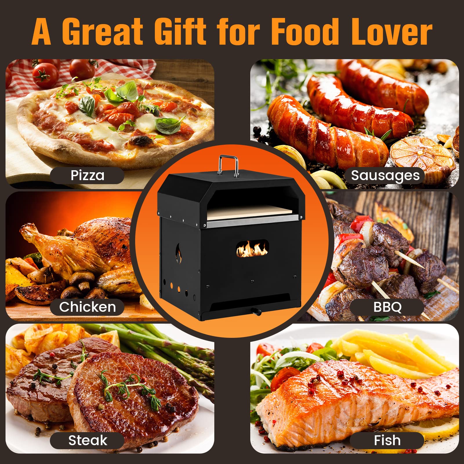 4-in-1 Outdoor Pizza Oven - Giantex