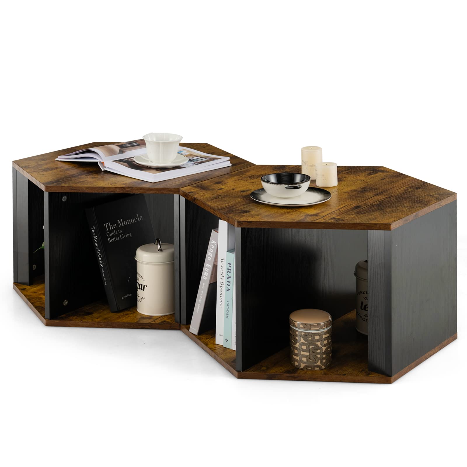 Giantex Hexagonal Coffee Table Set of 2