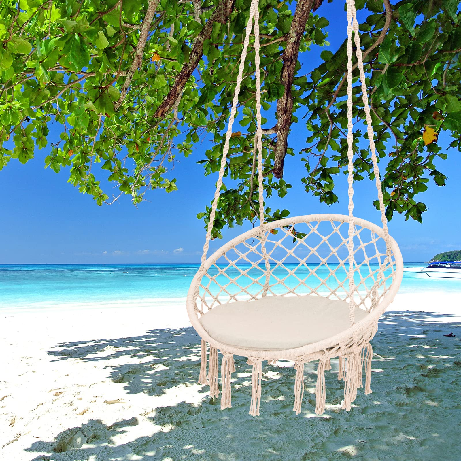 Hammock Chair Macrame Swing - Giantex