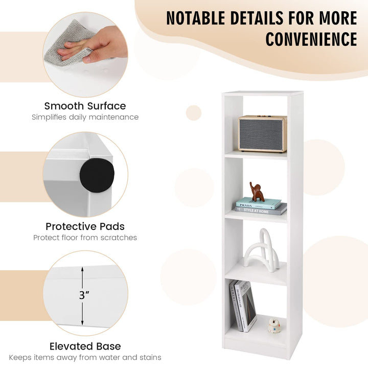 Giantex 56” Tall Bookcase, 4-Cube Bookshelf with 4 Anti-Tipping Kits
