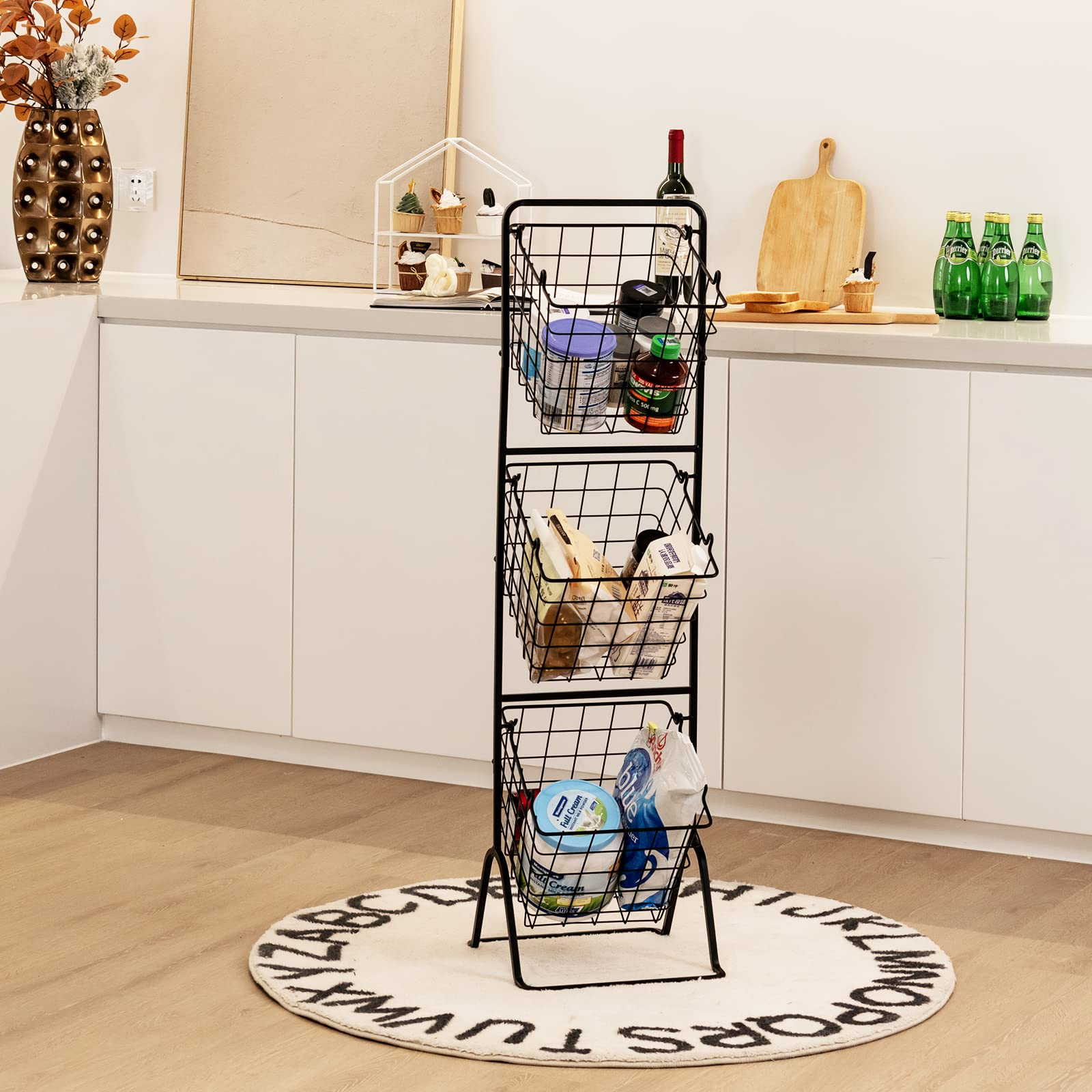 Giantex 3-Tier Wire Basket Stand