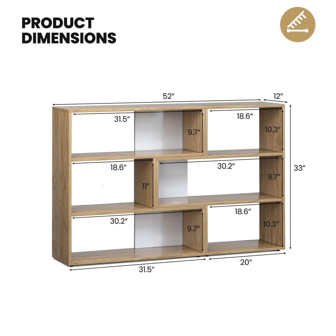 Giantex Open Shelf Bookcase, Separable Cube Bookshelf TV Stand w/ 6 Grids
