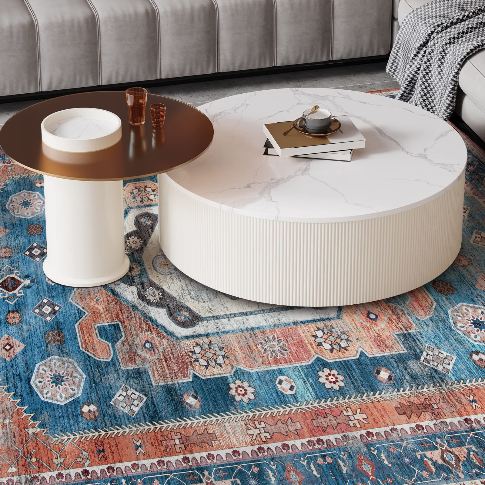 Giantex Area Rug, Easy to Clean Comfy Chic Vintage Floor Decoration Large Boho Area Carpet Rugs