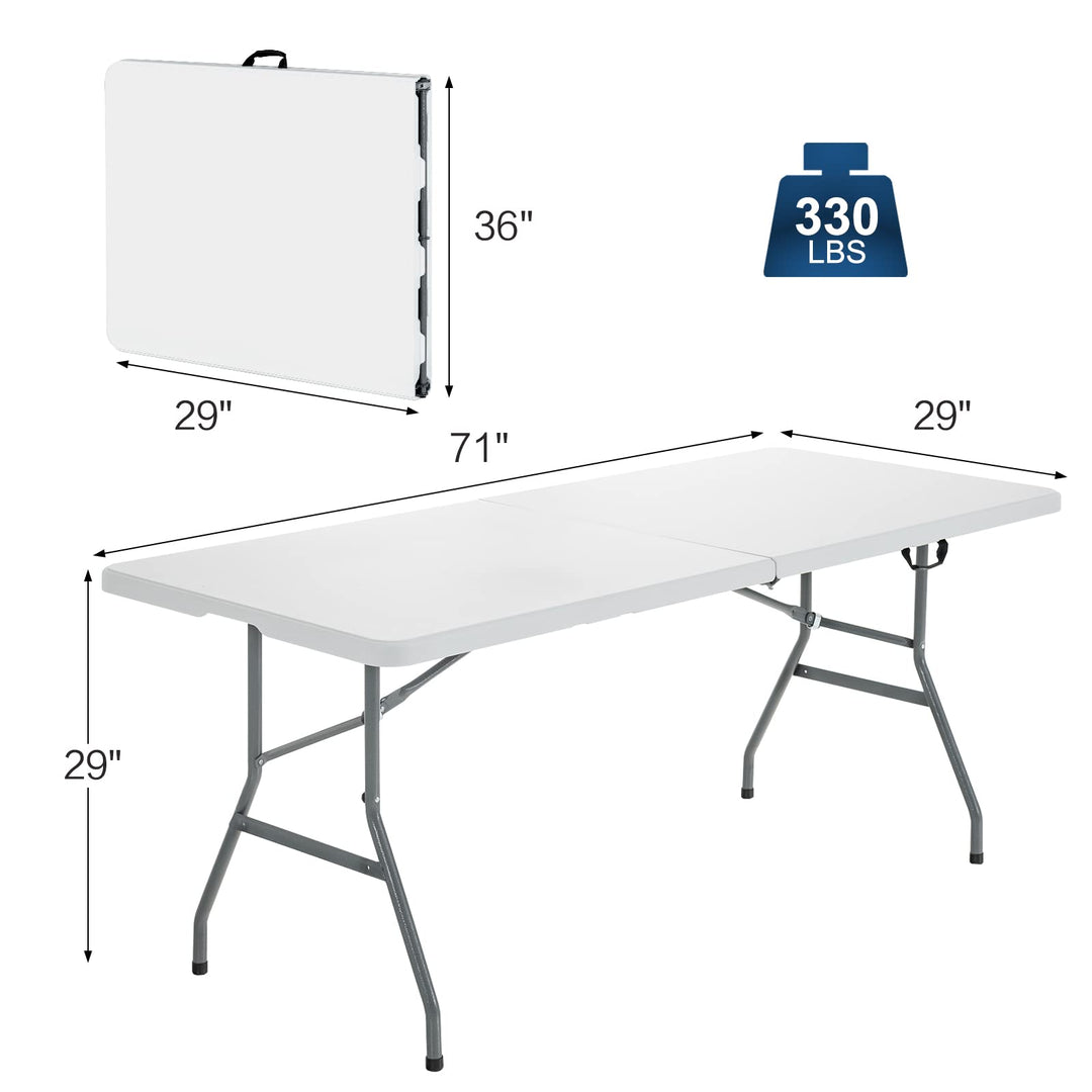 No Assembly  6FT Portable Foldable Tables for Party Camping BBQ