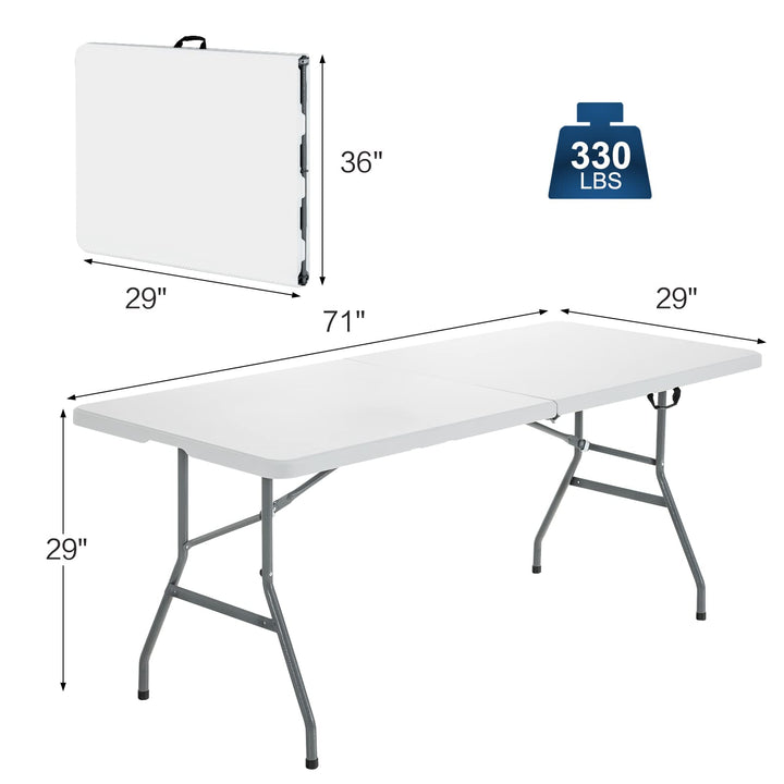 No Assembly  6FT Portable Foldable Tables for Party Camping BBQ