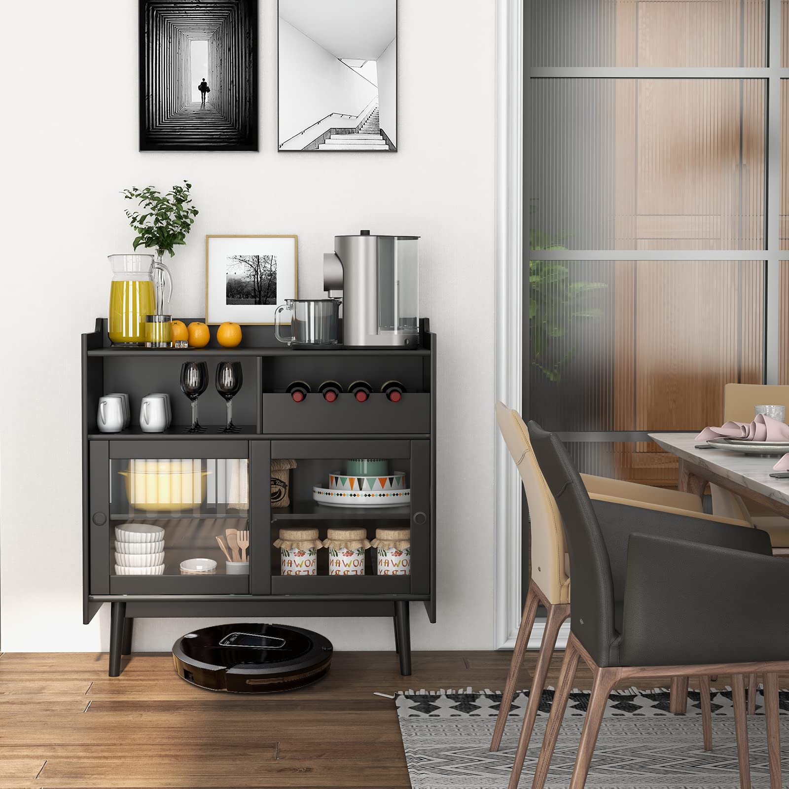 Giantex Buffet Sideboard, Modern Coffee Bar Storage Cabinet