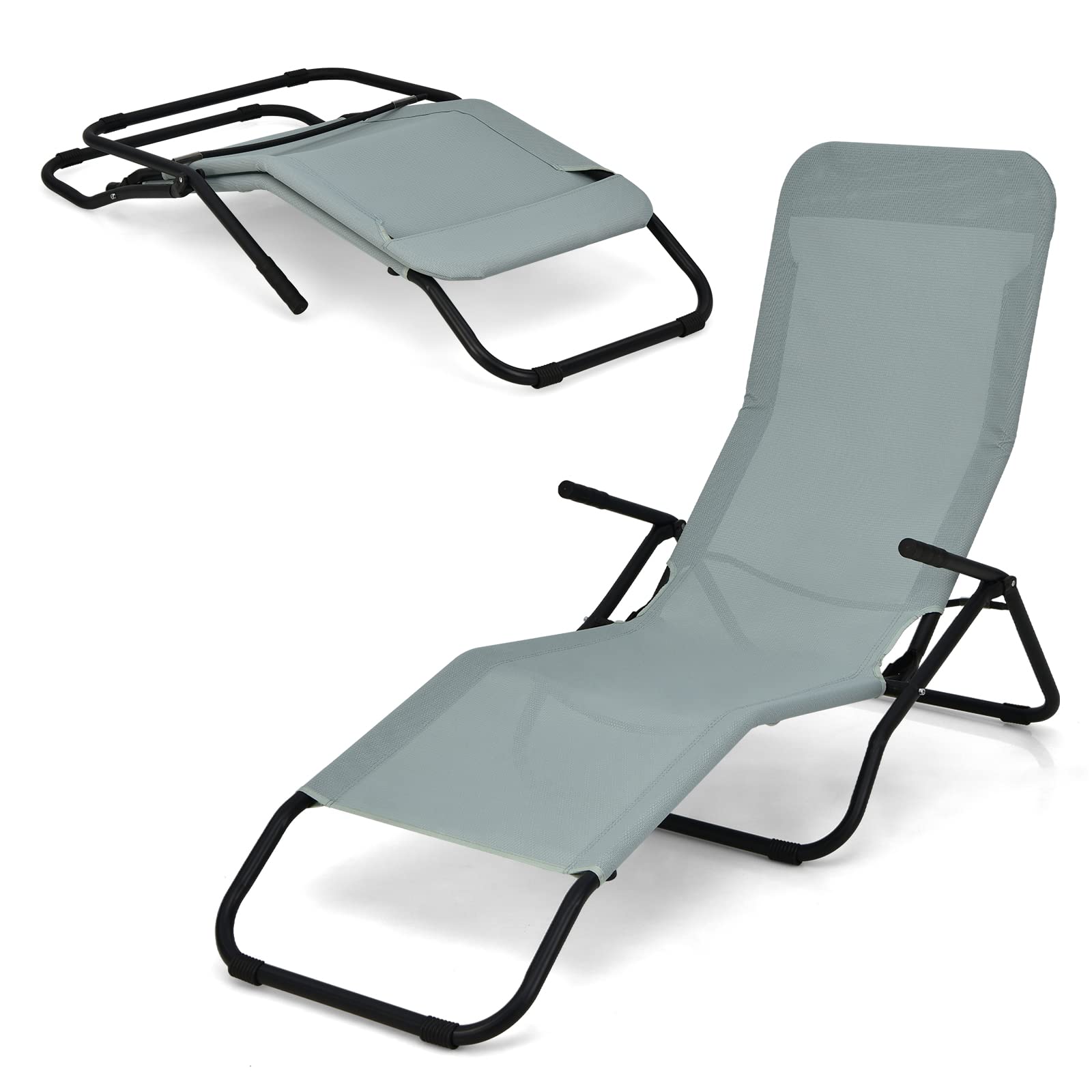 Lightweight and Portable Tanning Lounger for Deck (2, Green)