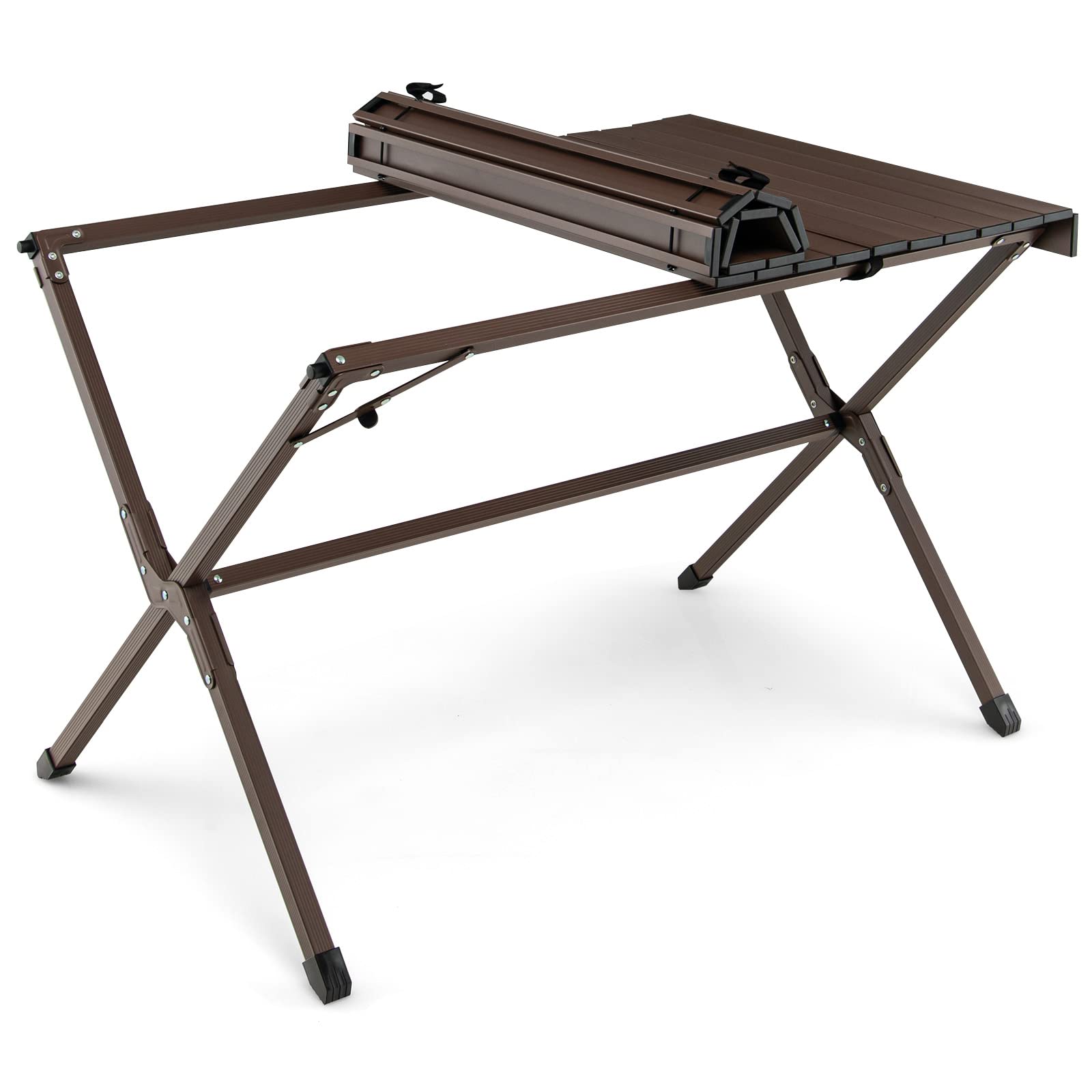 Giantex Folding Camping Table, Aluminum Picnic Table for 4-6 Person