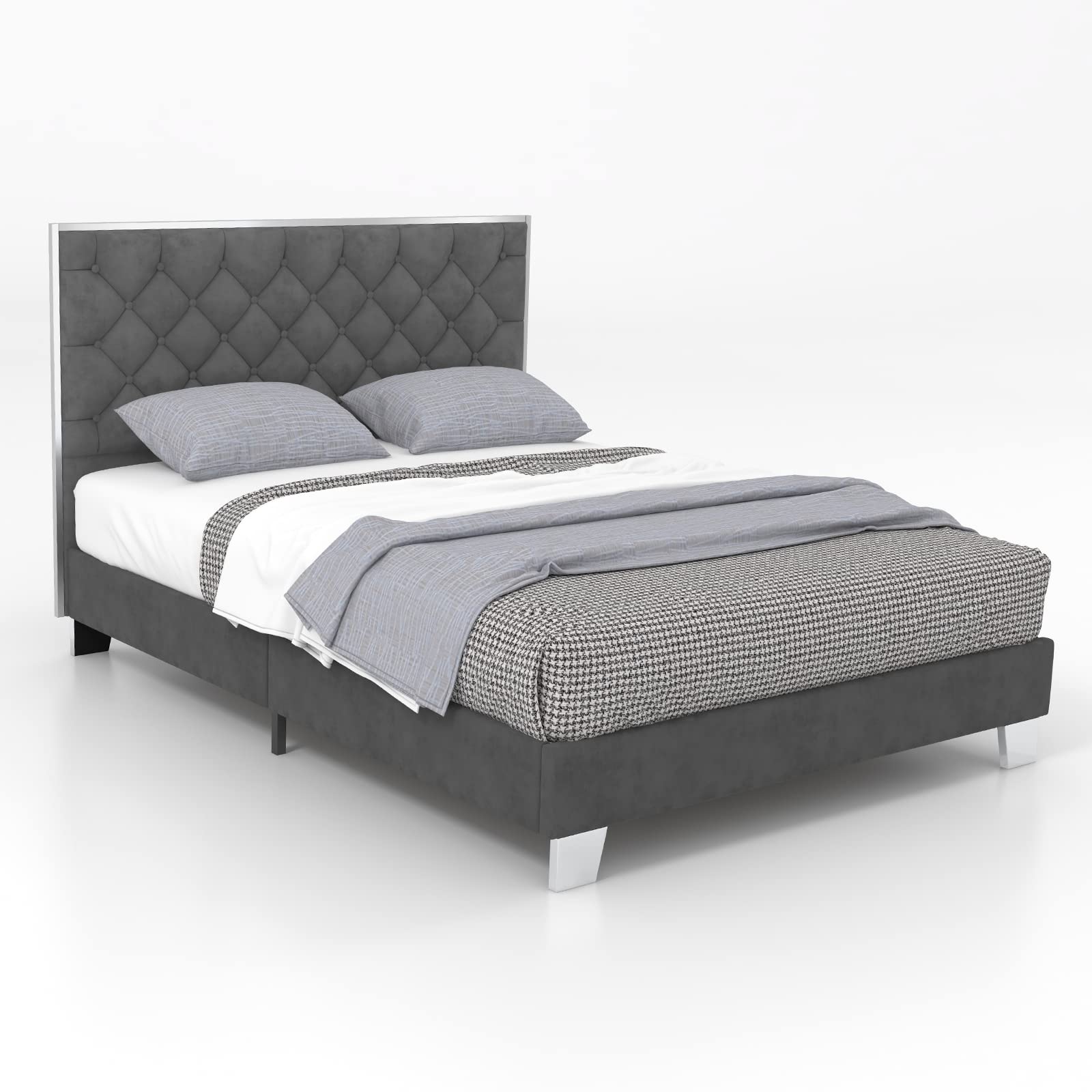 Giantex Upholstered Bed Frame, Modern Platform Bed