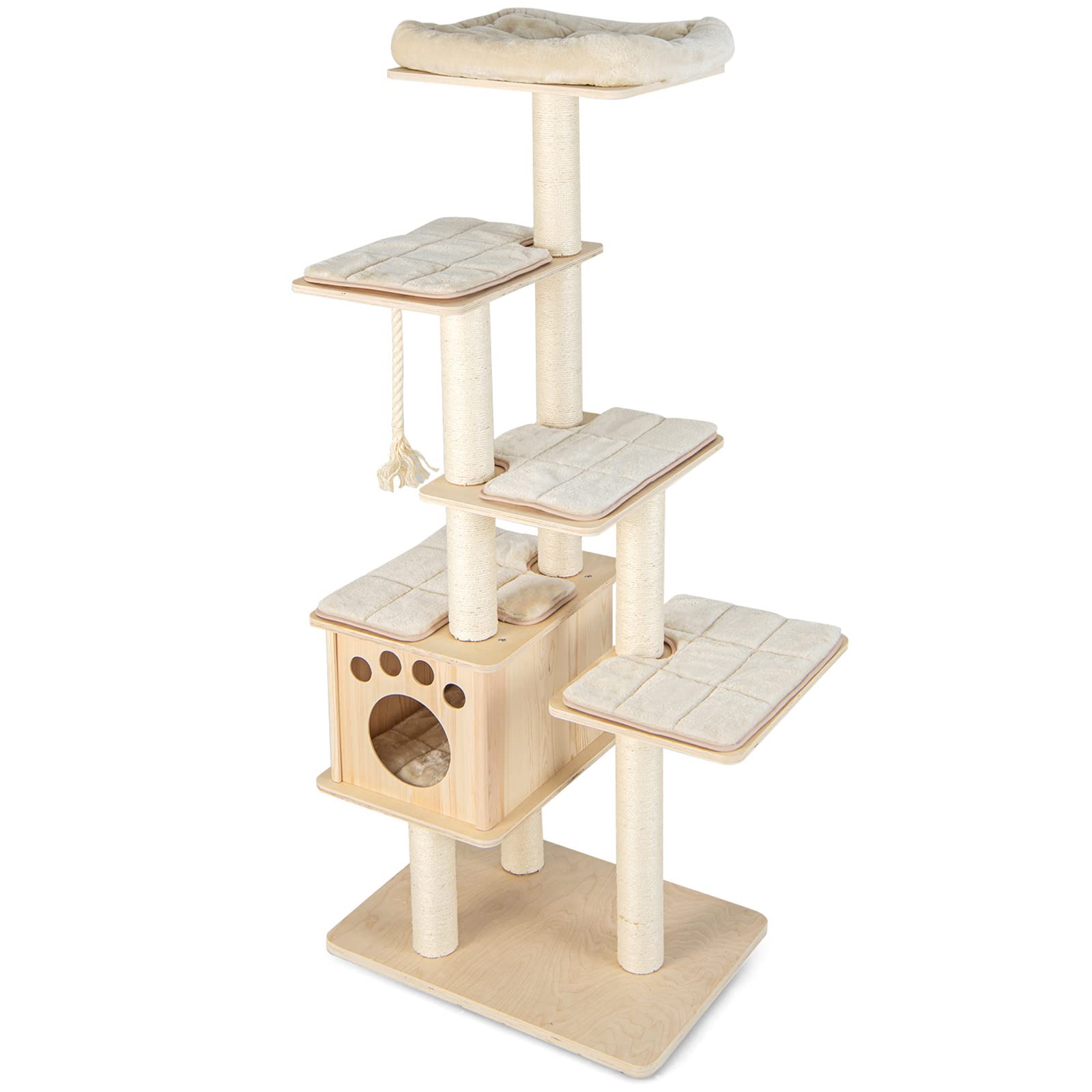 Giantex Cat Tree for Indoor Cats, 67in Multi-Level Cat Tower with Scratching Posts, Washable Cushions