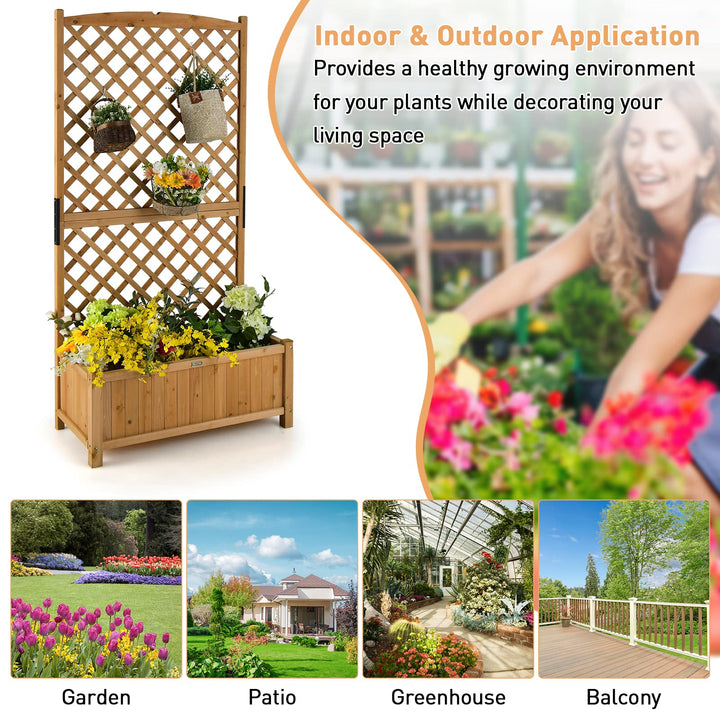Planter Raised Bed with Trellis - Giantex