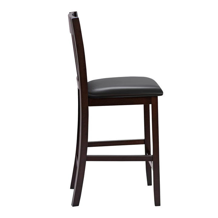 Giantex 25” Counter Height Pub Chairs with Rubber Wood Legs, Armless Bar Chairs with Elastic Cushion & PU Cover for Kitchen