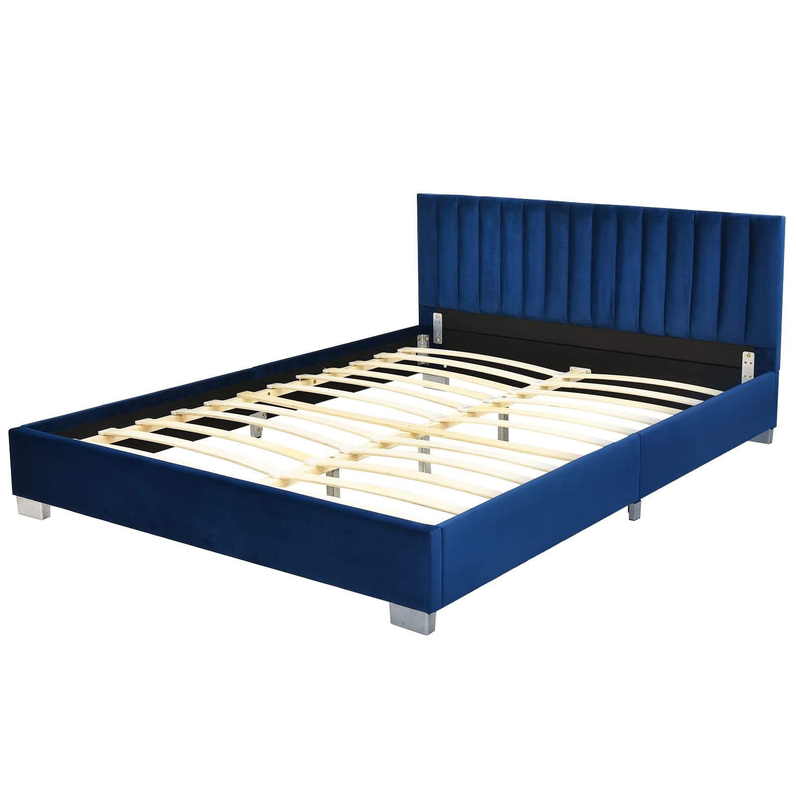 Giantex Upholstered Bed Frame, Full/Queen Size Modern Platform Bed