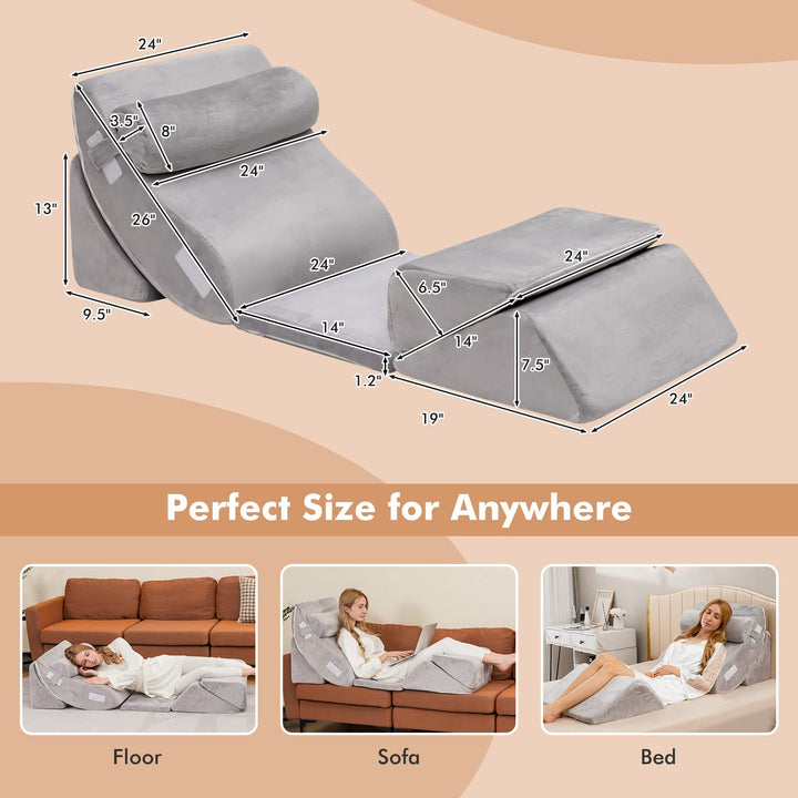 6PCS Orthopedic Bed Wedge Pillow Set - Giantex