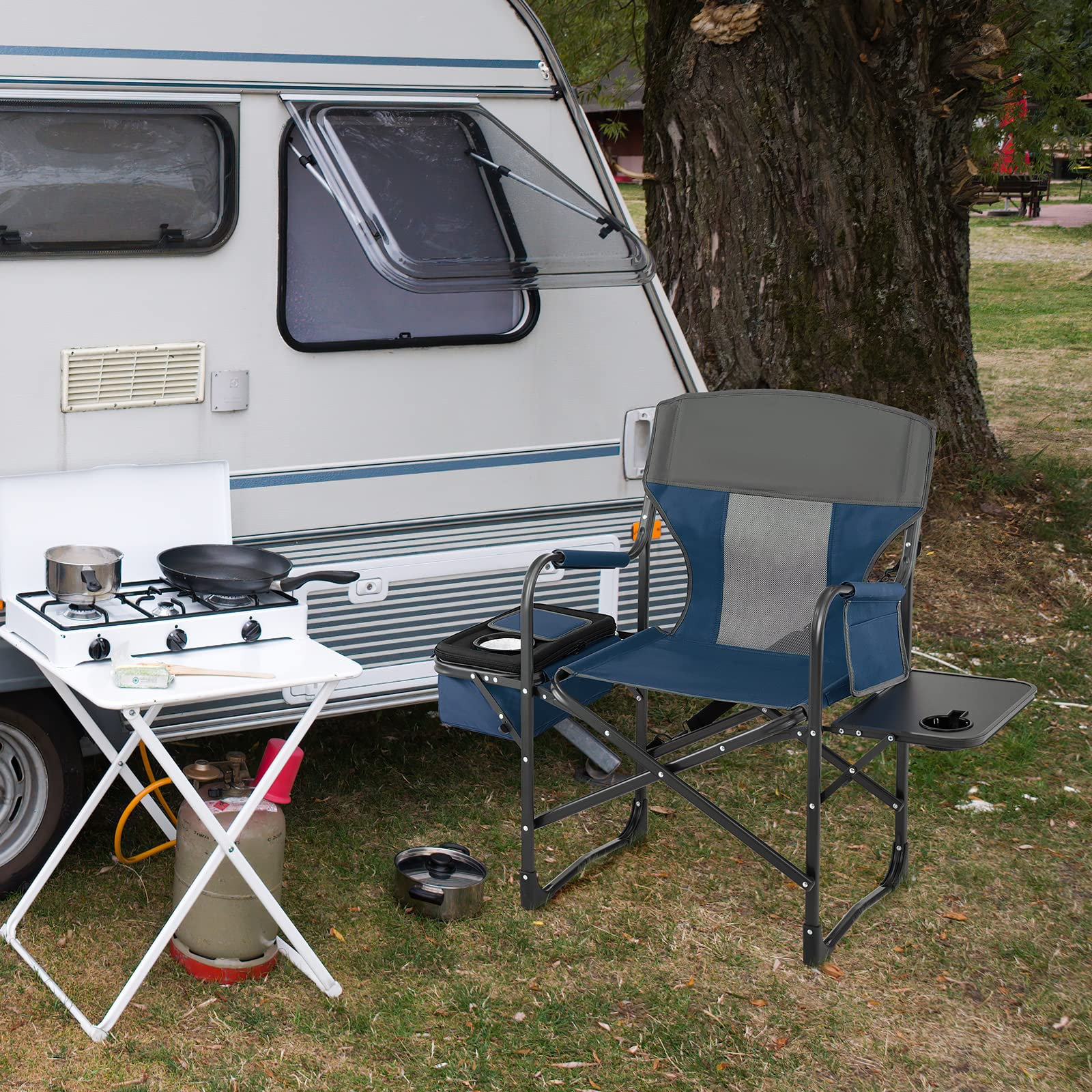 Giantex Directors Chair, Folding Chair with Side Table