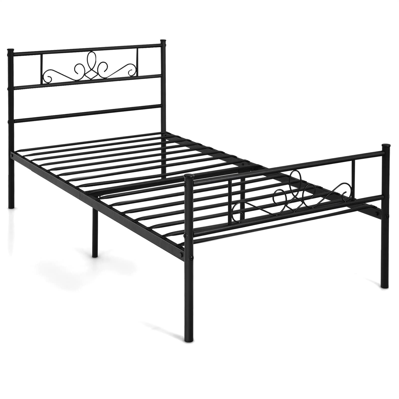 Mattress Foundation w/Heavy Duty Steel Slat Support, No Box Spring Needed