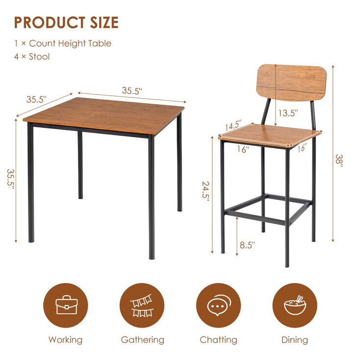 5-Piece Dining Table Set - Giantex