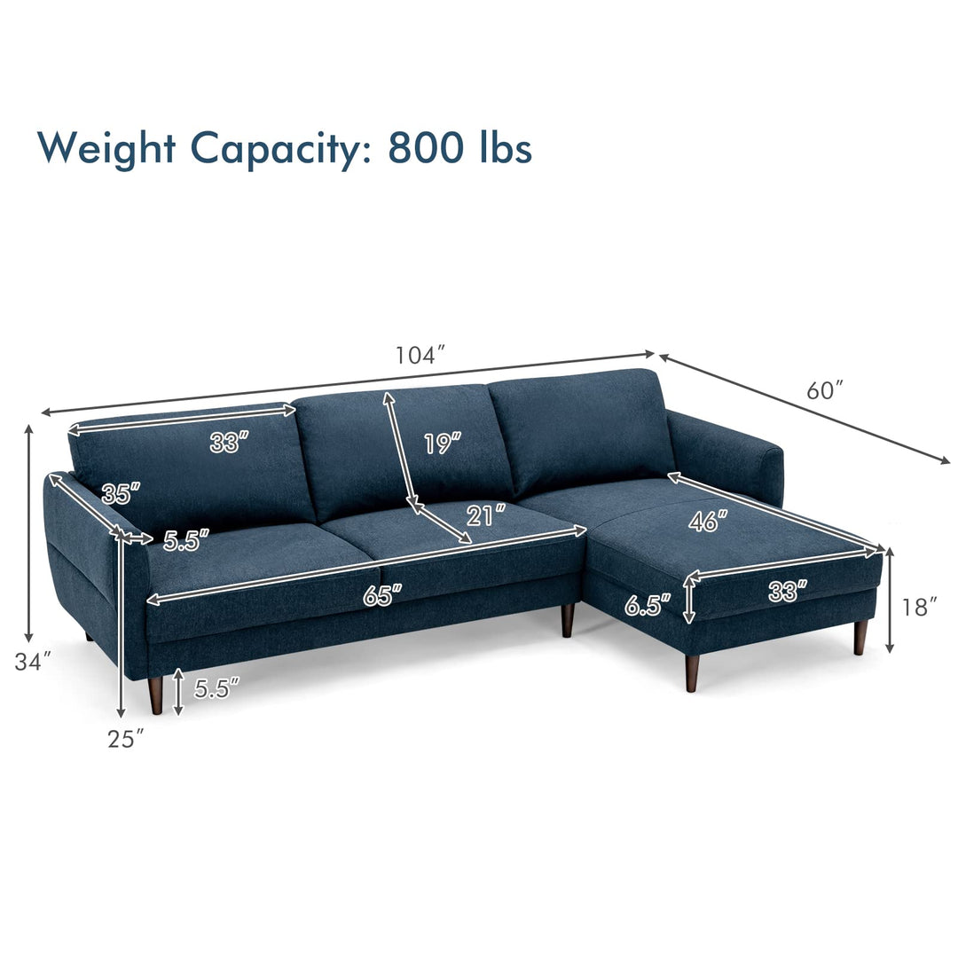 Giantex Sectional Sofa Couch Set, 3-Seat Sofa