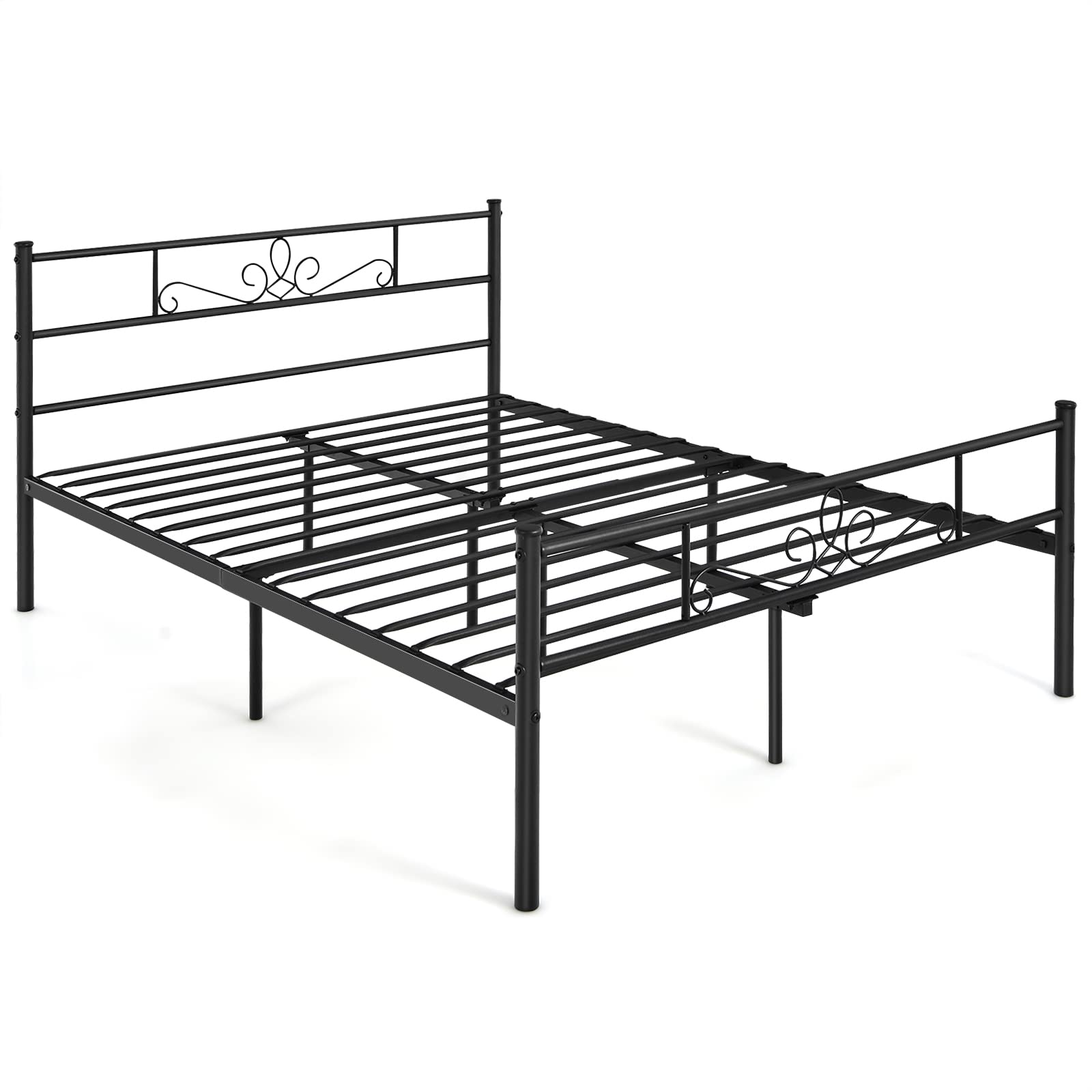 Mattress Foundation w/Heavy Duty Steel Slat Support, No Box Spring Needed