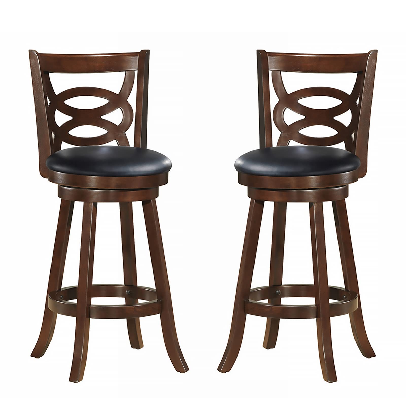 Giantex Bar Stools, Counter Height Dining Chair, Fabric Upholstered 360 Degree Swivel
