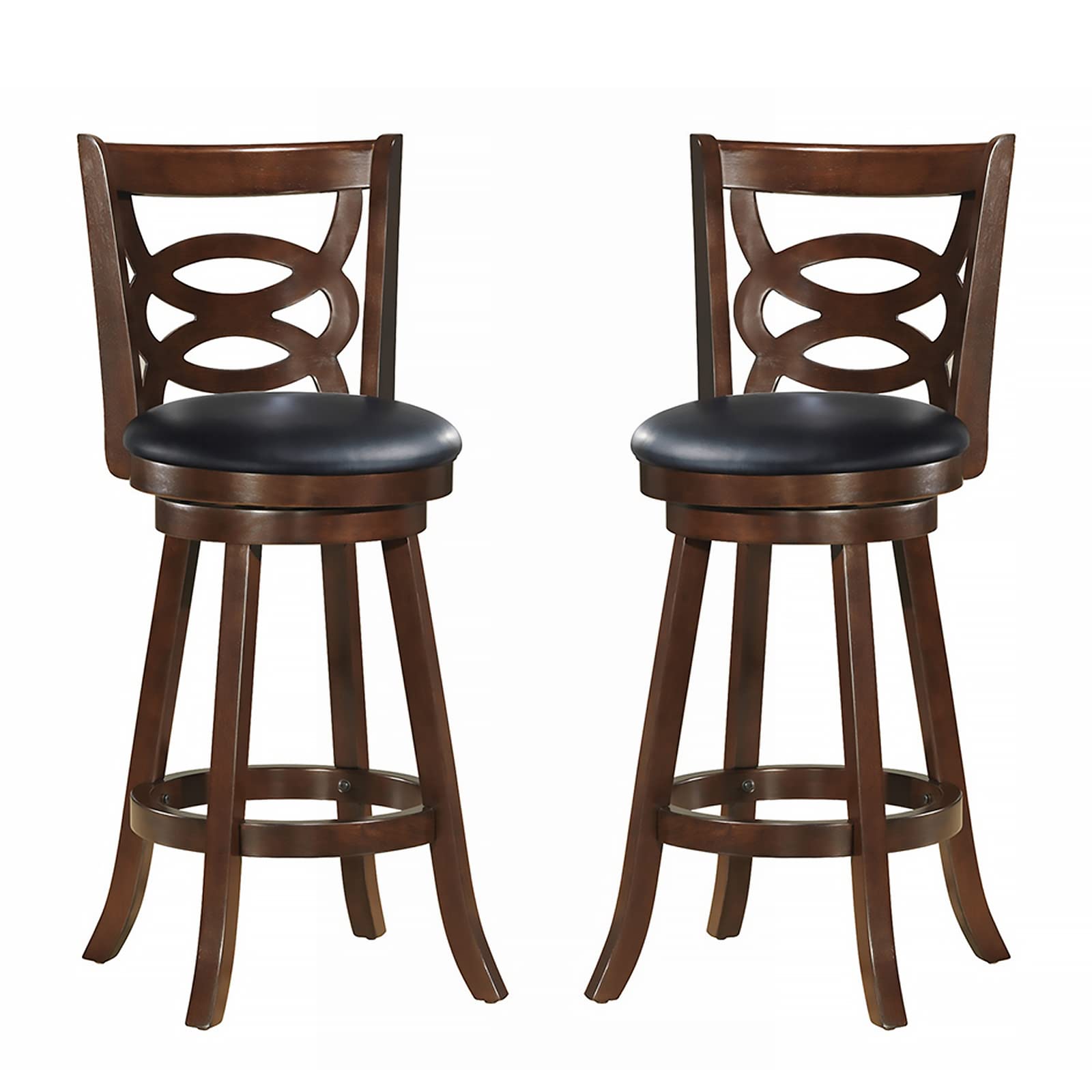 Giantex Bar Stools, Counter Height Dining Chair, Fabric Upholstered 360 Degree Swivel