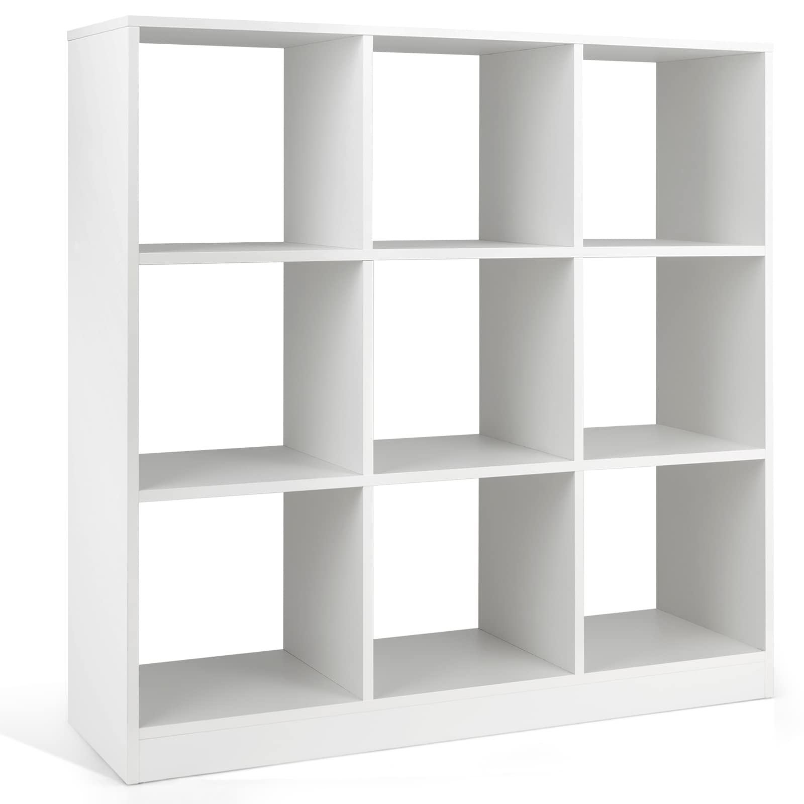 Giantex 9-Cube Bookcase White - 4-Tier Freestanding Open Bookshelf