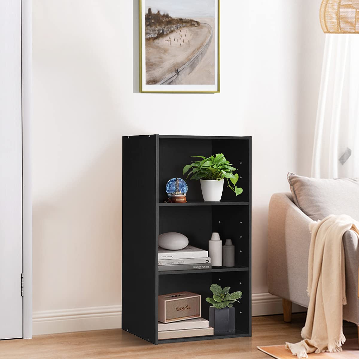 3 Shelf Bookcase Book Shelves Open Storage Cabinet