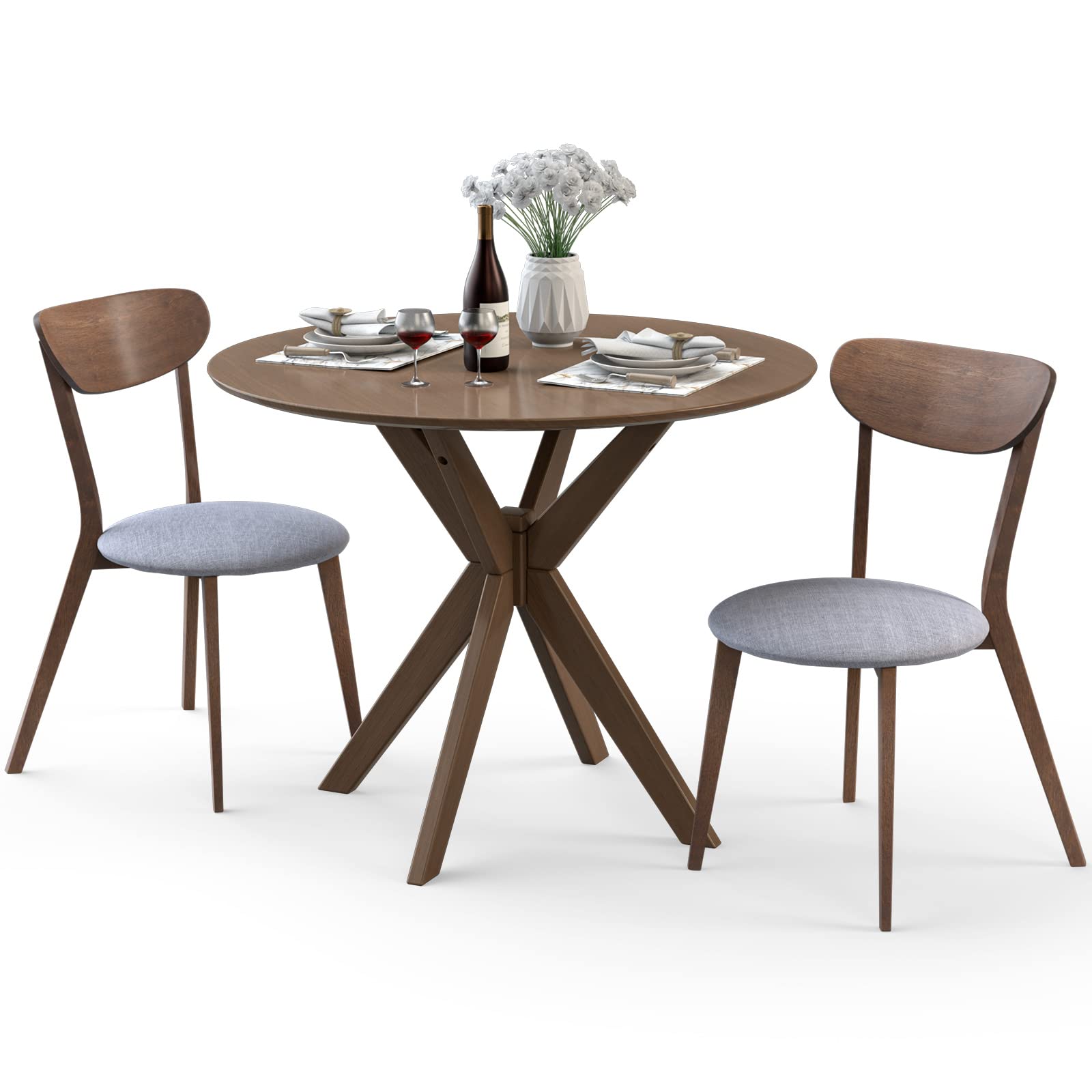 3 Piece Dining Table and Chair Set - Giantex