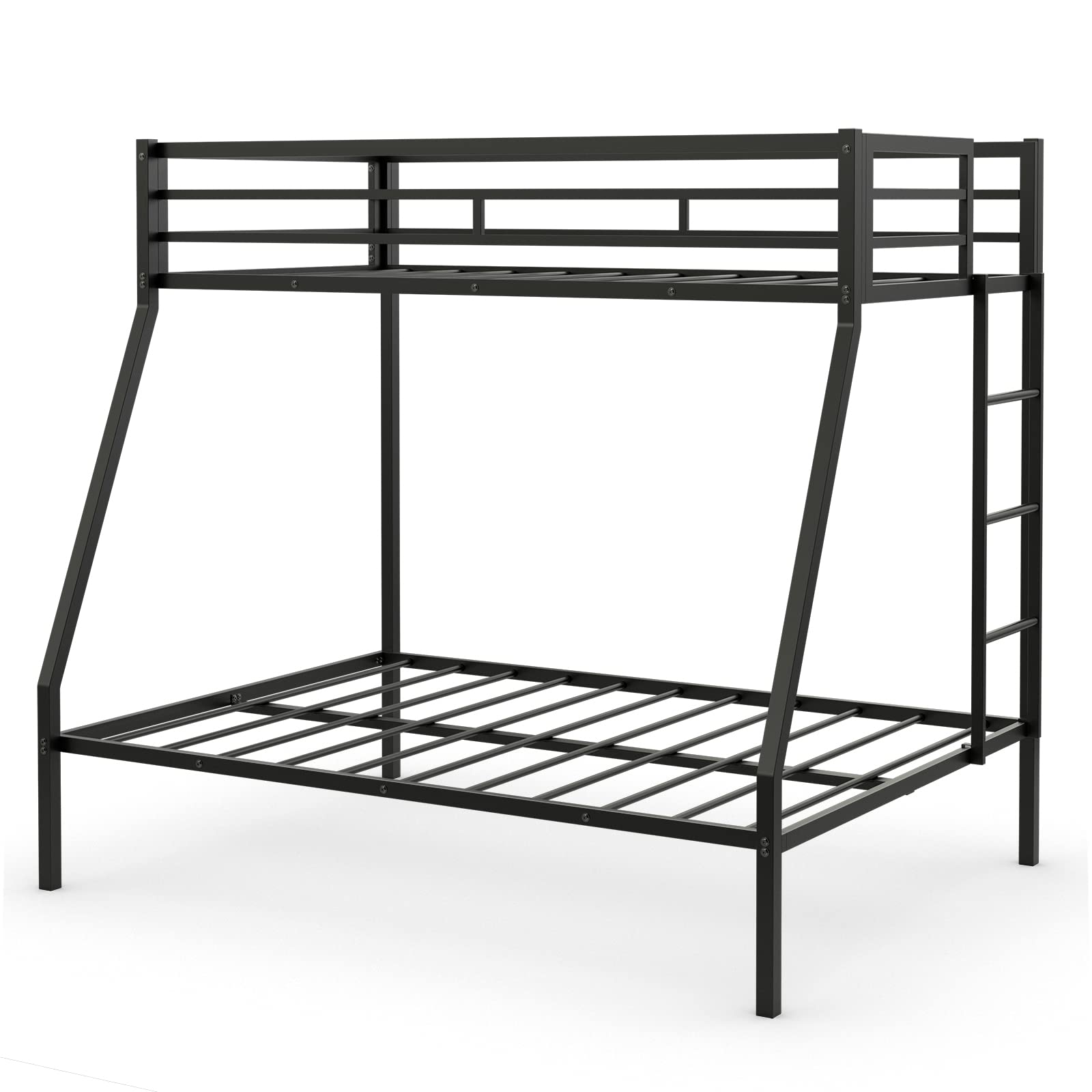 Giantex Metal Bunk Bed, Twin Over Full Size Bed w/ Removable Ladder & Steel Slats Support