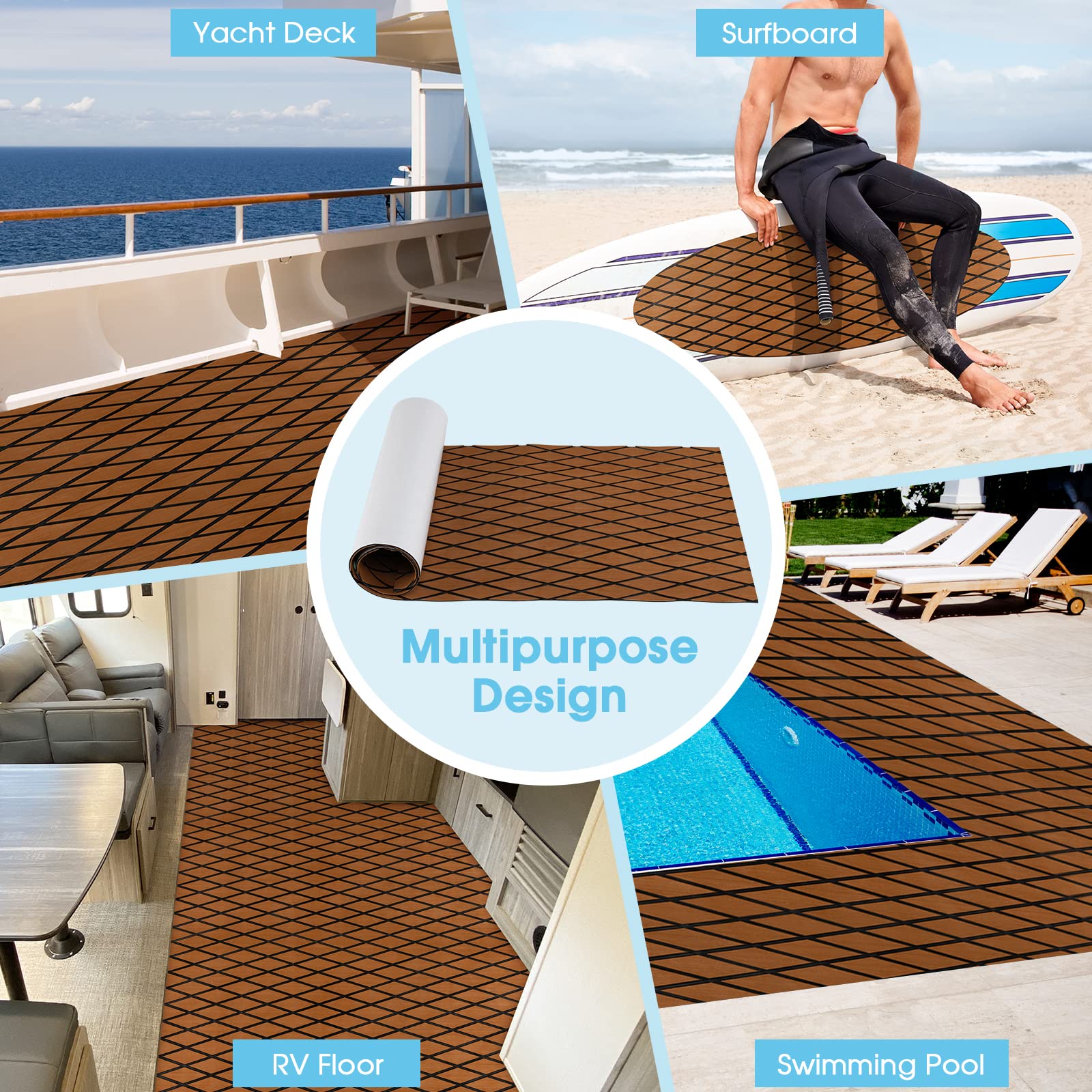 Giantex EVA Foam Boat Decking - 75" x 28" 5mm