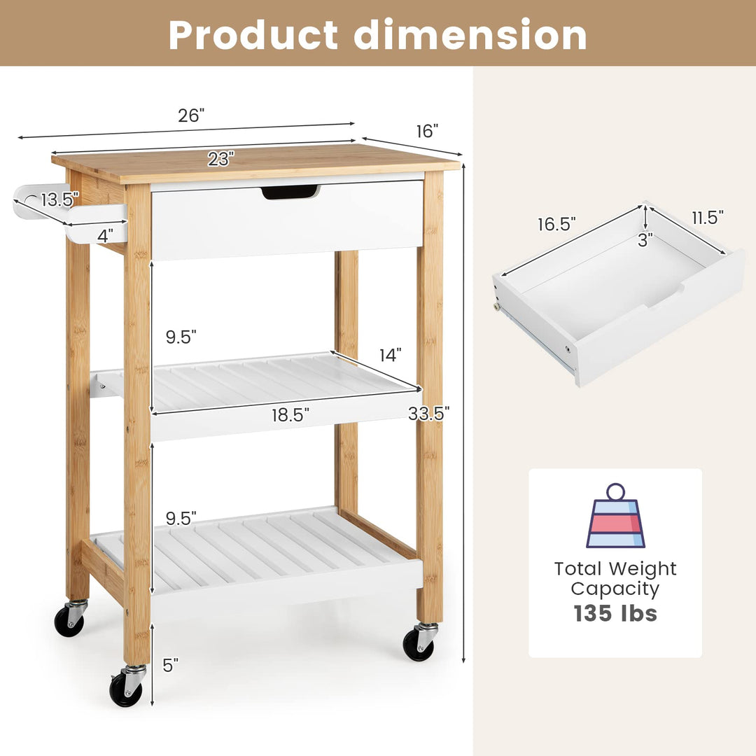Kitchen Island Cart with Storage - Giantex