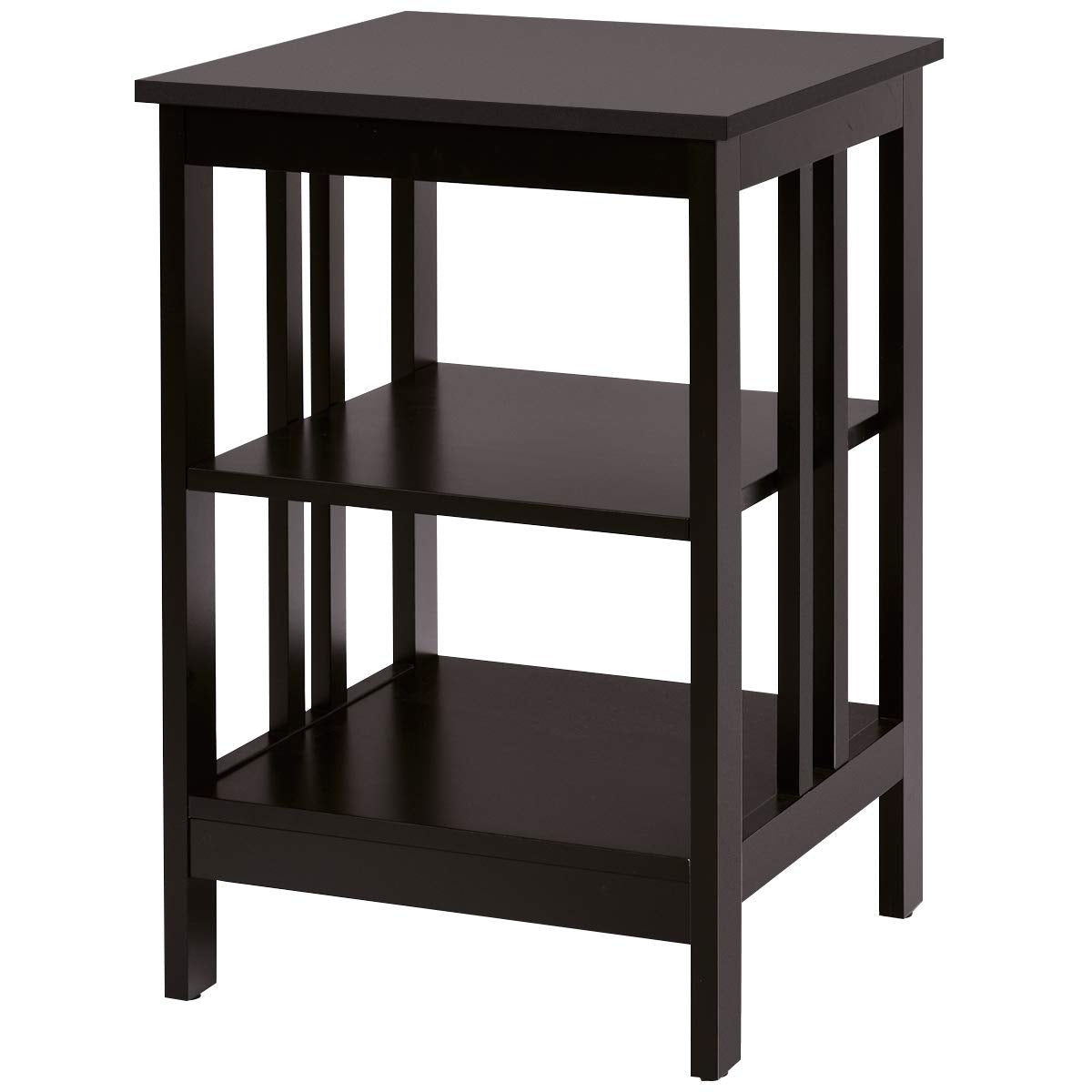 Giantex Nightstand 3-Tier Sofa Side Table W/Reinforced Bars and Stable Structure