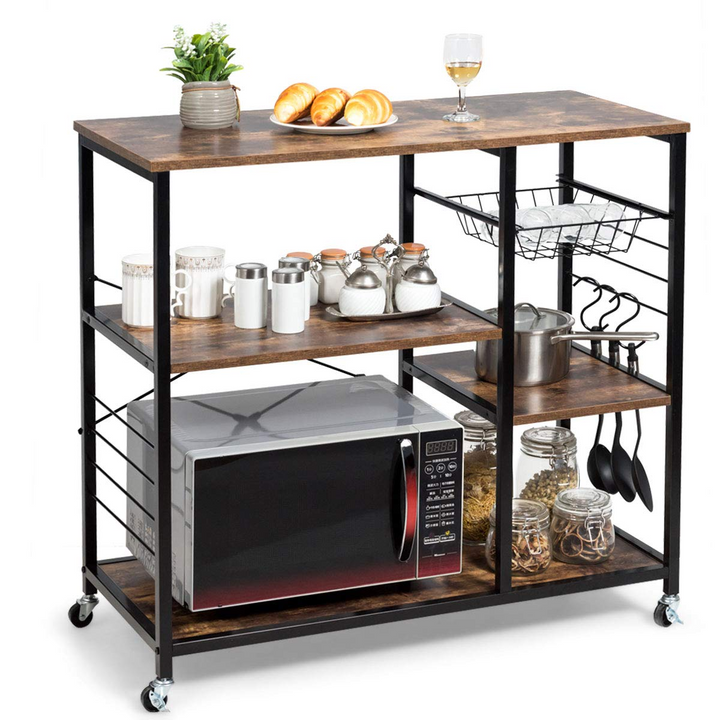 Giantex Industrial Kitchen Baker's Rack with Lockable Universal Wheel