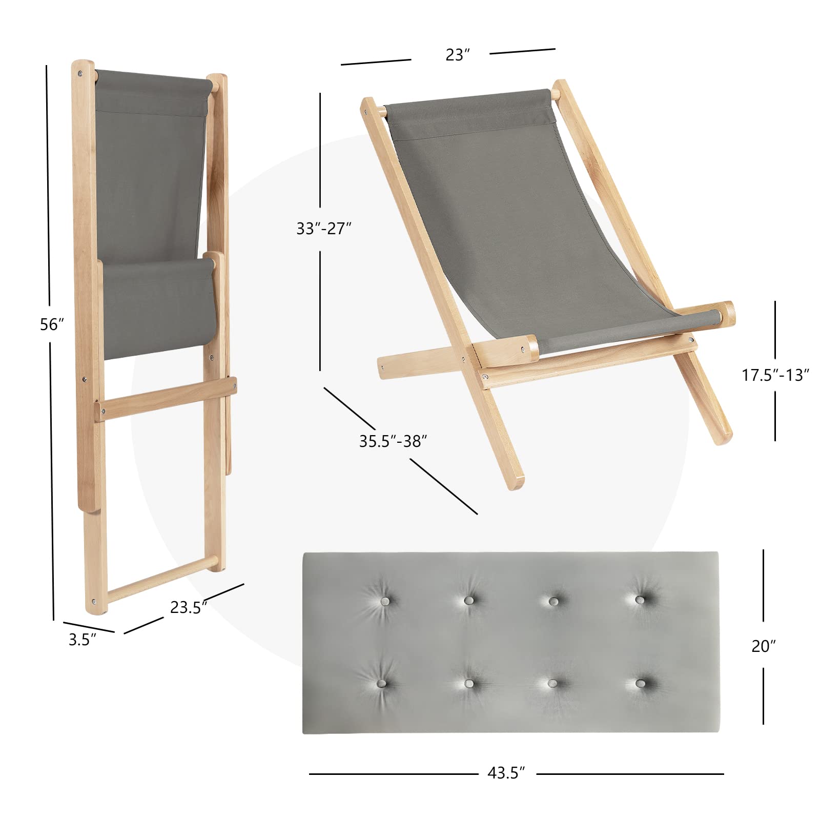 Giantex Beach Sling Chair, Outdoor Lounge Chair