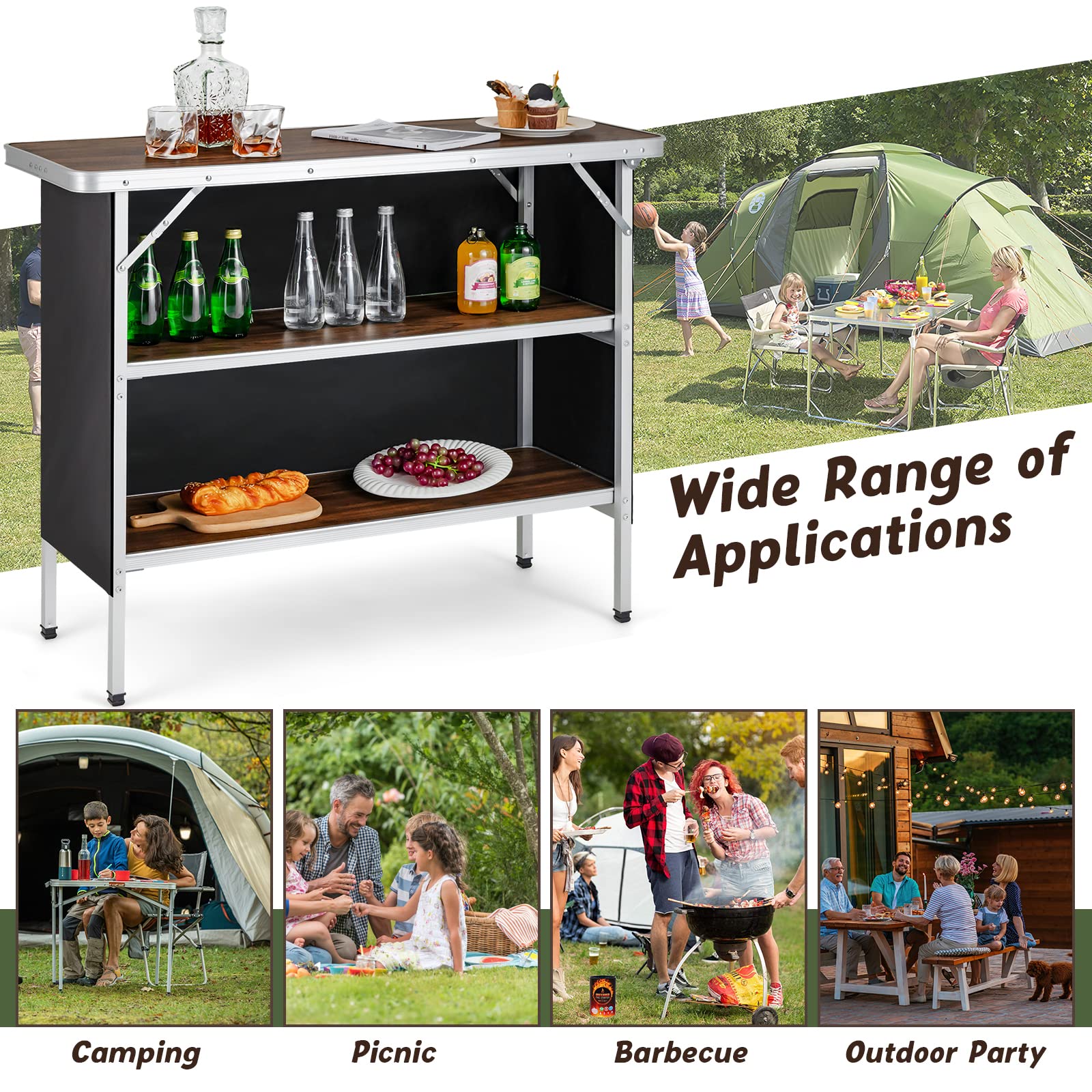 Folding Camping Table - Giantex