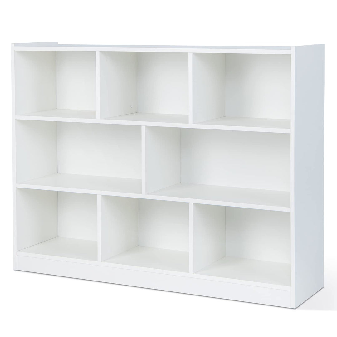 8 Cube Bookcase, Freestanding 3-Tier Open Bookshelf - Giantex