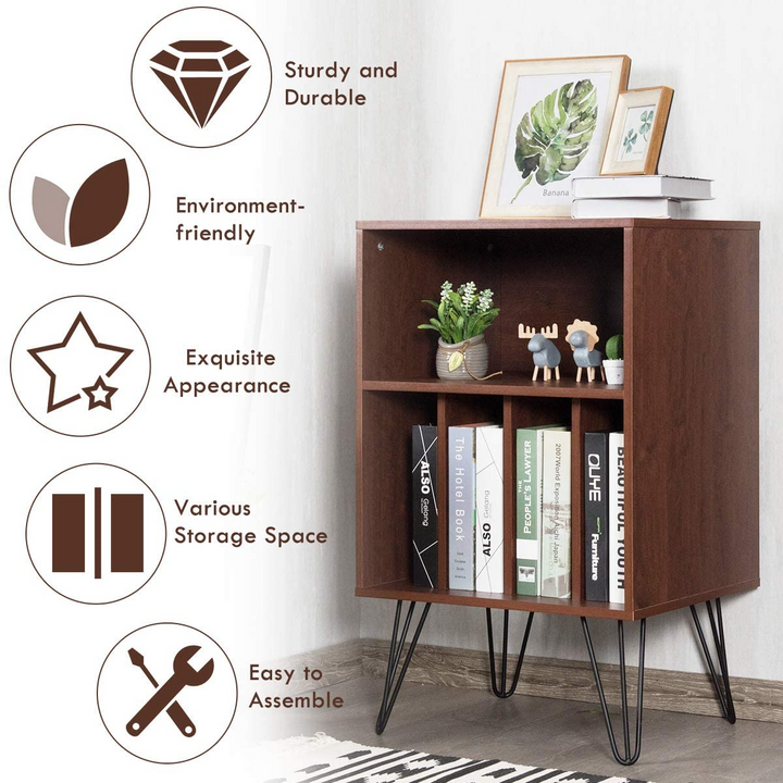 Giantex End Table Record Player Stand, Turntable Stand Record Storage Cabinet