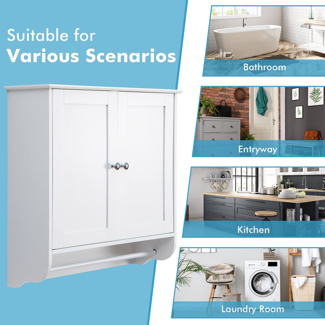 Bathroom Cabinet Wall Mounted - Over The Toilet Medicine Cabinet with Double Doors - Giantex
