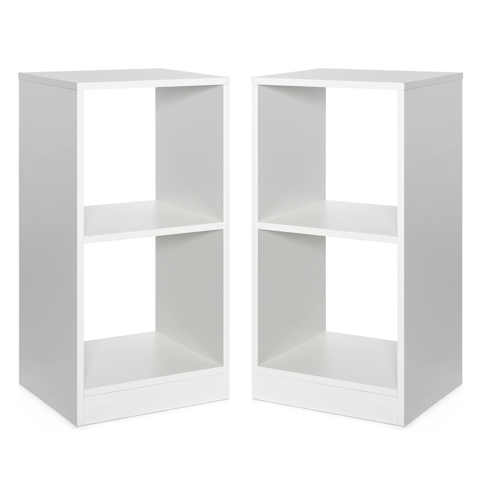 Giantex 2-Pcs 2-Tier White Bookshelf