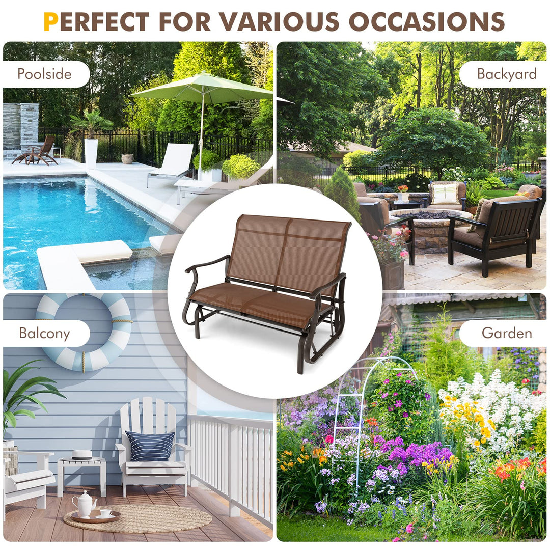 Giantex Outdoor Glider Bench Chair - Extra-Large 2 Person Loveseat